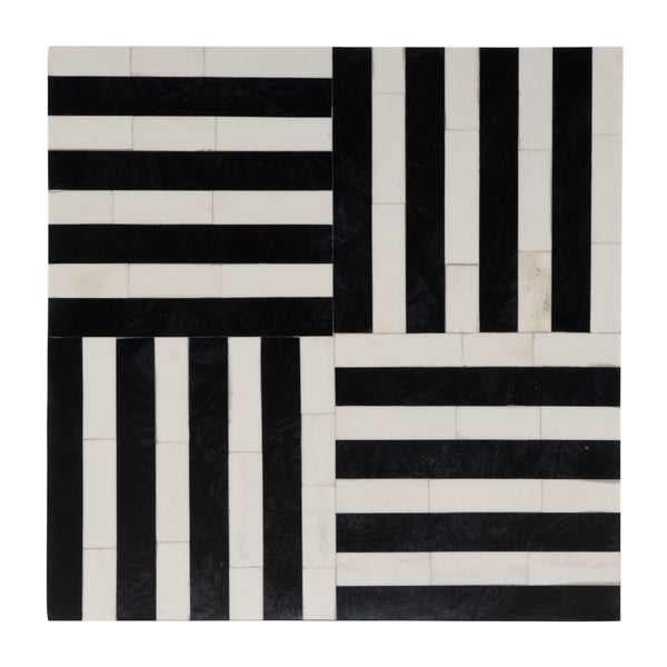 Butler Specialty Zuri Square Bone In-lay Low Bunching Table - Elevate Your Space With Bold Artistry And Style Black And White Mdf,Bone,Resin 5837318-butler
