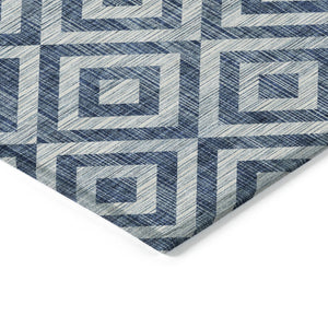 Homeroots 3' Stylish Black, Gray & Silver Geometric Washable Rug For Indoor/Outdoor Spaces - Durable Design 10' X 14' Polyester 583731