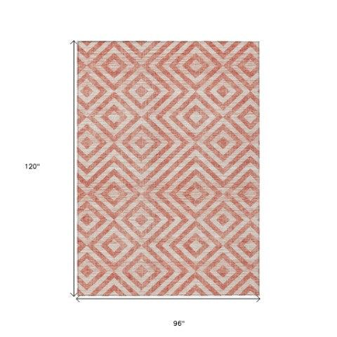 Homeroots 3' Stylish Black, Gray & Silver Geometric Washable Rug For Indoor/Outdoor Spaces - Durable Design 8' X 10' Polyester 583747