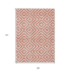 Homeroots 3' Stylish Black, Gray & Silver Geometric Washable Rug For Indoor/Outdoor Spaces - Durable Design 9' X 12' Polyester 583748