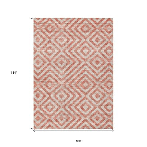 Homeroots 3' Stylish Black, Gray & Silver Geometric Washable Rug For Indoor/Outdoor Spaces - Durable Design 9' X 12' Polyester 583748