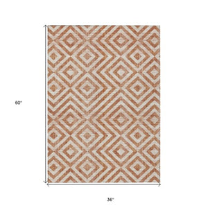 Homeroots 3' Stylish Black, Gray & Silver Geometric Washable Rug For Indoor/Outdoor Spaces - Durable Design 3' X 5' Polyester 583756