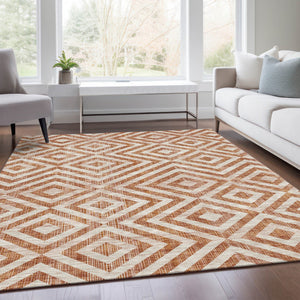 Homeroots 3' Stylish Black, Gray & Silver Geometric Washable Rug For Indoor/Outdoor Spaces - Durable Design 8' X 10' Polyester 583759