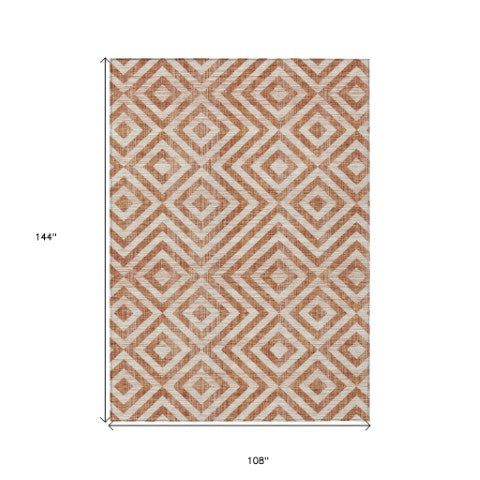 Homeroots 3' Stylish Black, Gray & Silver Geometric Washable Rug For Indoor/Outdoor Spaces - Durable Design 9' X 12' Polyester 583760