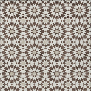 Homeroots 3' Black Gray Silver Floral Medallion Washable Area Rug For Stylish Indoor & Outdoor Spaces 9' X 12' Polyester 583772