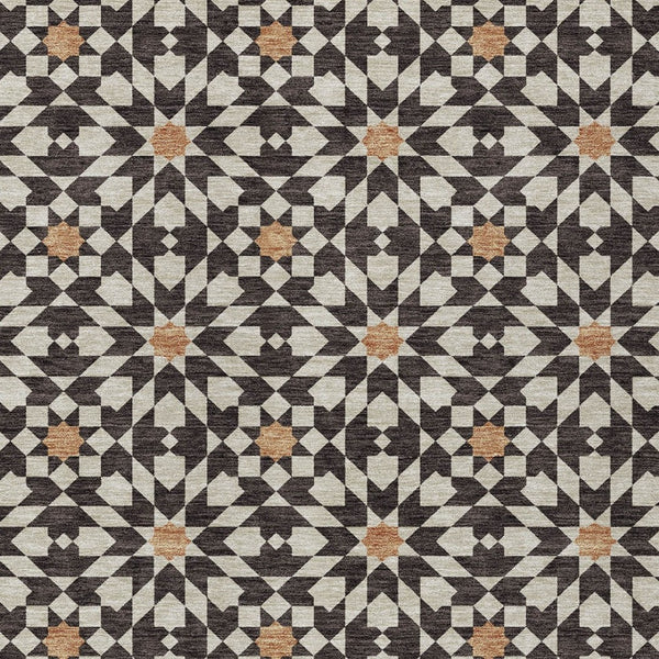 Homeroots 3' Black Gray Silver Floral Medallion Washable Area Rug For Stylish Indoor & Outdoor Spaces 10' X 14' Polyester 583779