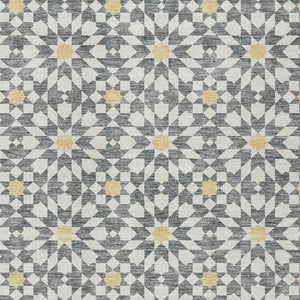 Homeroots 3' Black Gray Silver Floral Medallion Washable Area Rug For Stylish Indoor & Outdoor Spaces 8' X 10' Polyester 583795