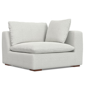 English Elm Jasmine Cloud Grey Corner Sectional Sofa & Ottoman — Handcrafted Performance Fabric, Reversible Cushions (96) B136P199246