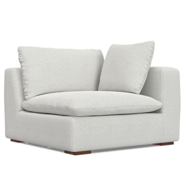 English Elm Jasmine Cloud Grey Corner Sectional Sofa & Ottoman — Handcrafted Performance Fabric, Reversible Cushions (96) B136P199246