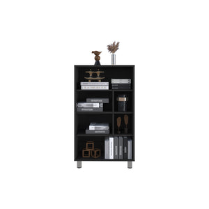English Elm Bookcase Midway Black Engineered Wood – Versatile Multi-Shelf Office Storage, Durable Modern Design B092P245912