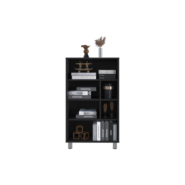 English Elm Bookcase Midway Black Engineered Wood – Versatile Multi-Shelf Office Storage, Durable Modern Design B092P245912