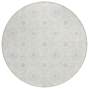 HomeRoots 5' Elegant Floral Medallion Area Rug for Indoor and Outdoor Use - Durable, Washable, Stylish Décor 8' Round 583800