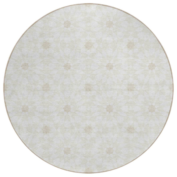HomeRoots 5' Elegant Floral Medallion Area Rug for Indoor and Outdoor Use - Durable, Washable, Stylish Décor 8' Round 583800
