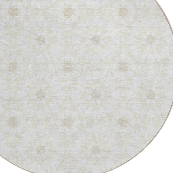 Homeroots 3' Black Gray Silver Floral Medallion Washable Area Rug For Stylish Indoor & Outdoor Spaces 8' Round Polyester 583800