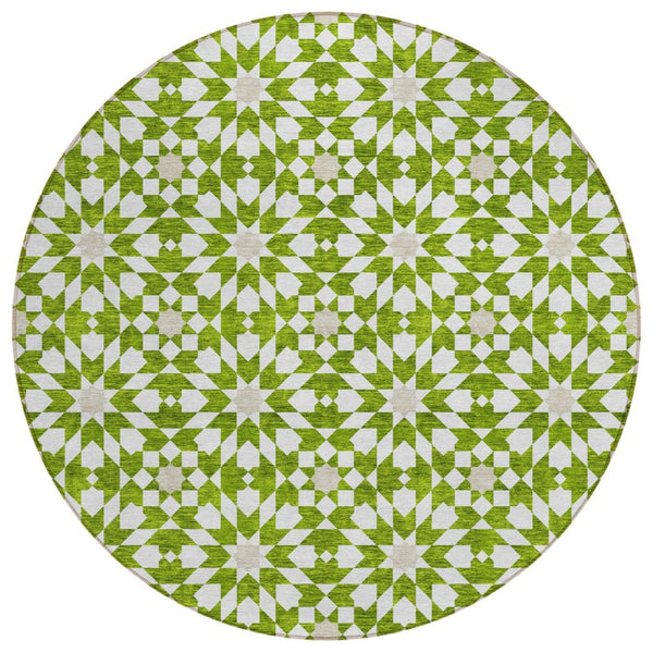 HomeRoots 5' Vibrant Floral Medallion Area Rug - Durable, Washable Design for Indoor & Outdoor Spaces 8' Round 583812