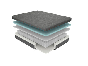 English Elm 11-inch Gel-Infused Memory Foam Hybrid Mattress Queen Size - 4-Layer Cooling Support, Pocket Coils Dark Gray 15 L x 15 W x 63 H B011P212564