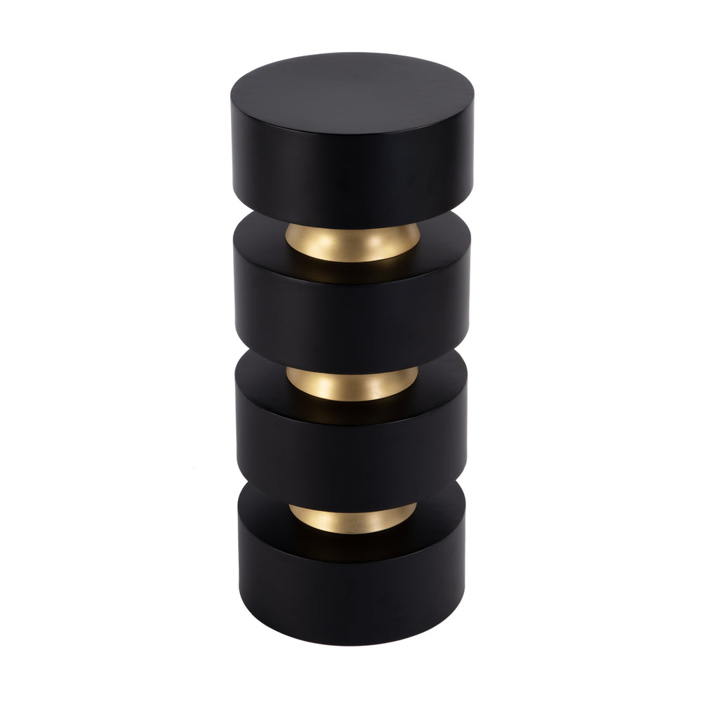 Butler Specialty Zola Round Wood And Iron Side Table - Elegant Design With Gold Accents For Modern Home Decor Black Iron,Mango 5838295-butler