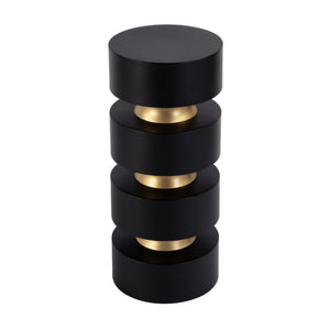 Butler Specialty Zola Round Wood And Iron Side Table - Elegant Design With Gold Accents For Modern Home Decor Black Iron,Mango 5838295-butler