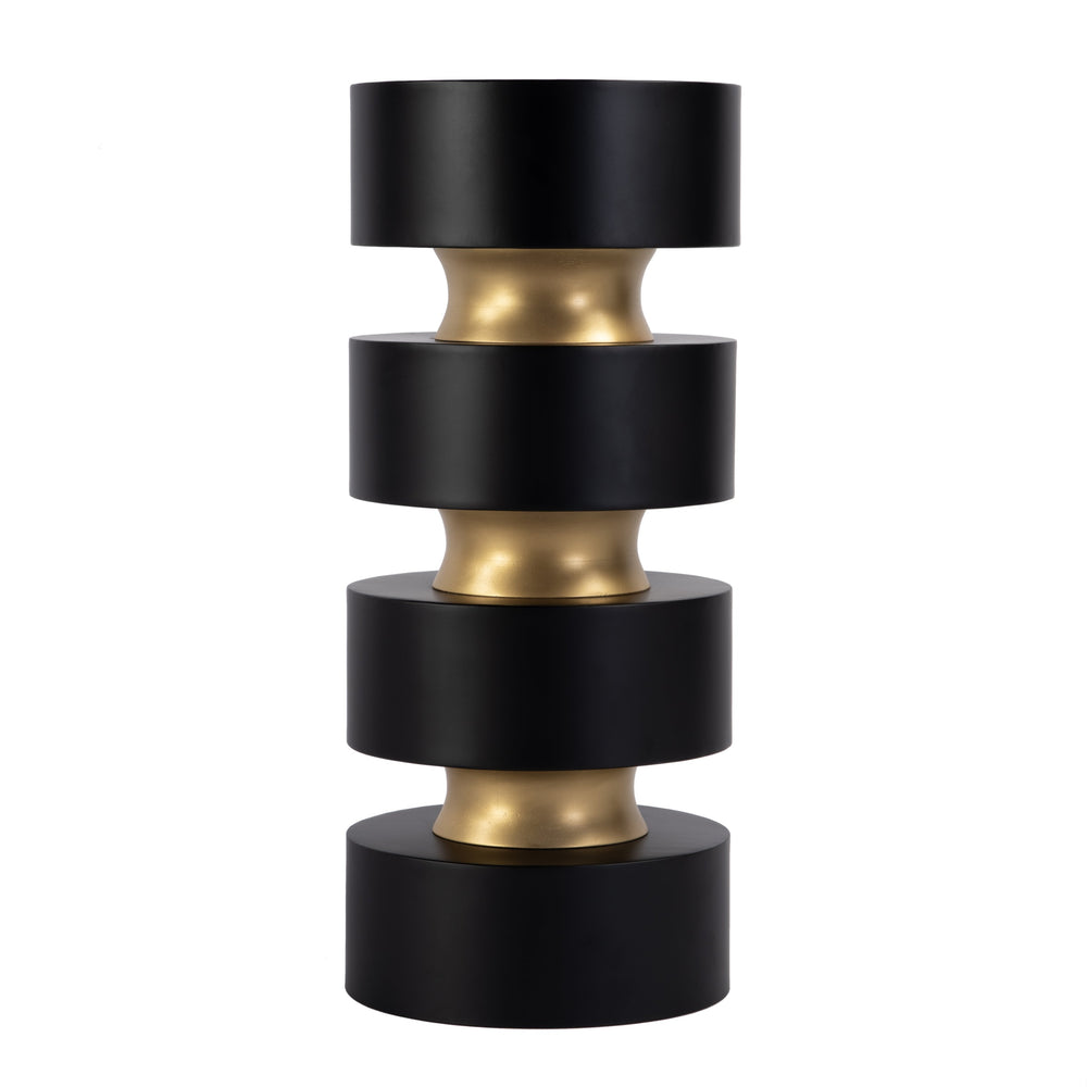 Butler Specialty Zola Round Wood And Iron Side Table - Elegant Design With Gold Accents For Modern Home Decor Black Iron,Mango 5838295-butler