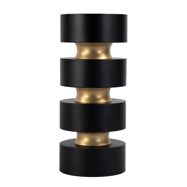 Butler Specialty Zola Round Wood And Iron Side Table - Elegant Design With Gold Accents For Modern Home Decor Black Iron,Mango 5838295-butler