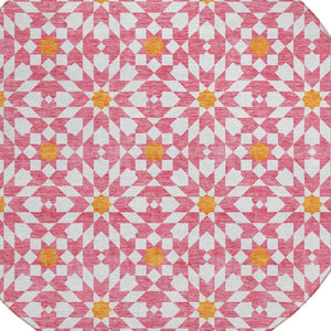 Homeroots 3' Black Gray Silver Floral Medallion Washable Area Rug For Stylish Indoor & Outdoor Spaces 8' Round Polyester 583830