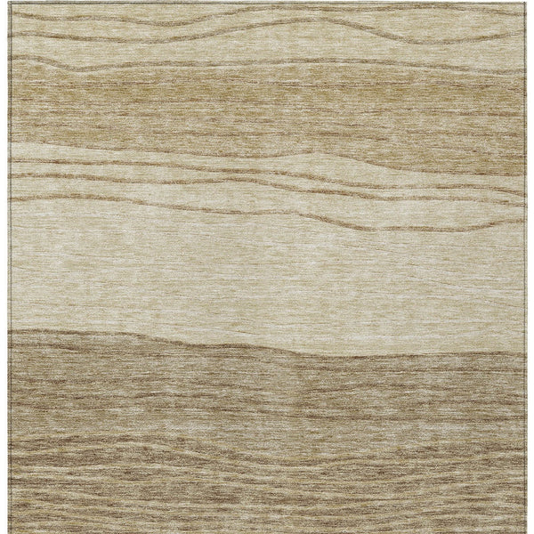 Homeroots 3' Artichoke Green And Taupe Striped Washable Indoor Outdoor Area Rug For Stylish Spaces 3' X 5' Polyester 583858