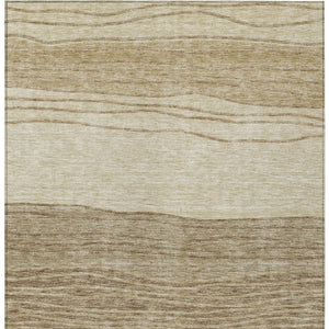 Homeroots 3' Artichoke Green And Taupe Striped Washable Indoor Outdoor Area Rug For Stylish Spaces 5' X 8' Polyester 583859