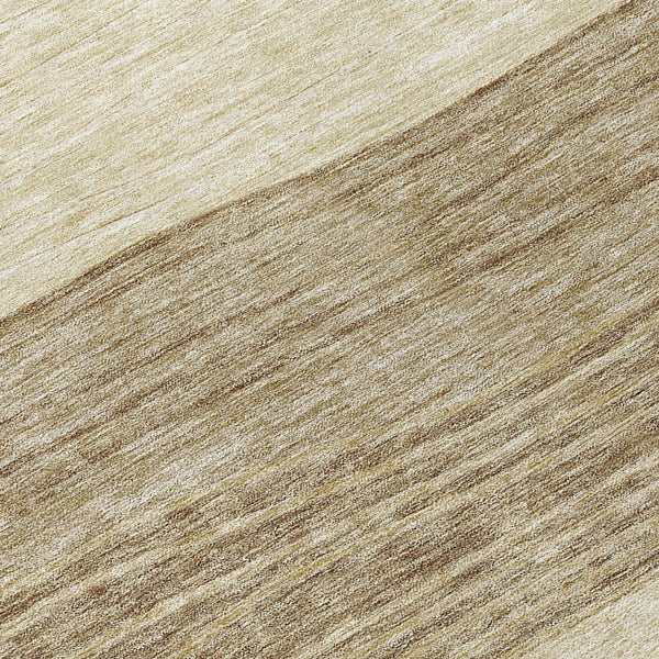 Homeroots 3' Artichoke Green And Taupe Striped Washable Indoor Outdoor Area Rug For Stylish Spaces 8' Round Polyester 583860