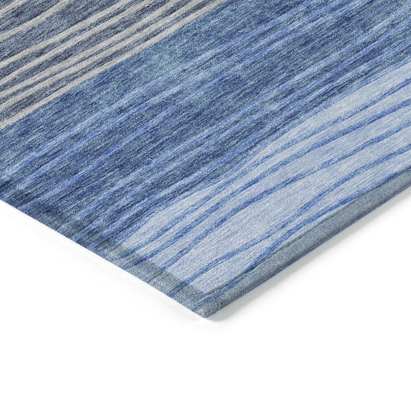 Homeroots 3' Artichoke Green And Taupe Striped Washable Indoor Outdoor Area Rug For Stylish Spaces 8' X 10' Polyester 583867