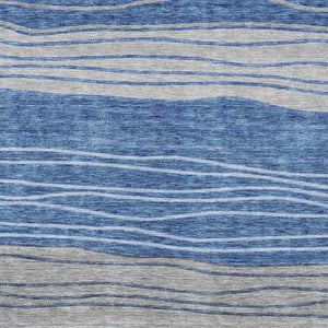 Homeroots 3' Artichoke Green And Taupe Striped Washable Indoor Outdoor Area Rug For Stylish Spaces 8' X 10' Polyester 583867