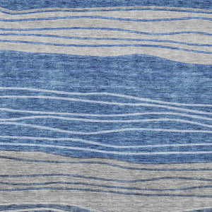 Homeroots 3' Artichoke Green And Taupe Striped Washable Indoor Outdoor Area Rug For Stylish Spaces 9' X 12' Polyester 583868