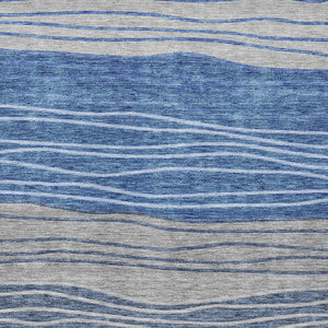 Homeroots 3' Artichoke Green And Taupe Striped Washable Indoor Outdoor Area Rug For Stylish Spaces 10' X 14' Polyester 583869