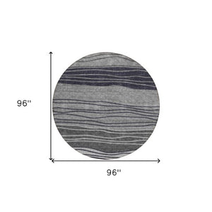 Homeroots 3' Artichoke Green And Taupe Striped Washable Indoor Outdoor Area Rug For Stylish Spaces 8' Round Polyester 583872