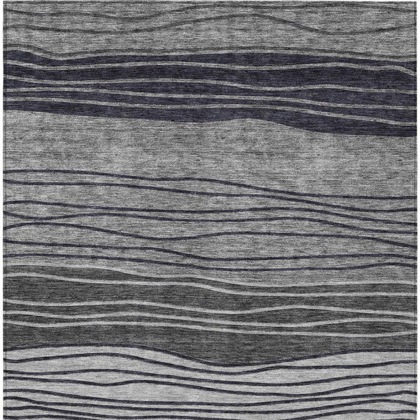 Homeroots 3' Artichoke Green And Taupe Striped Washable Indoor Outdoor Area Rug For Stylish Spaces 9' X 12' Polyester 583874