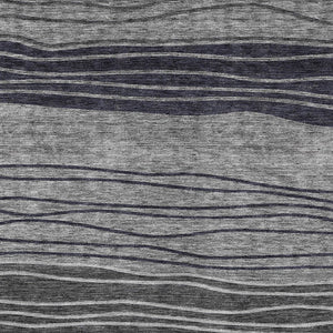 Homeroots 3' Artichoke Green And Taupe Striped Washable Indoor Outdoor Area Rug For Stylish Spaces 9' X 12' Polyester 583874