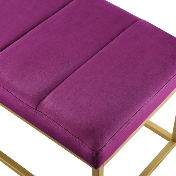 English Elm Modern Channel Tufted Velvet Upholstered Bench with Gold Metal Frame for Bedroom Entry W2186P211159