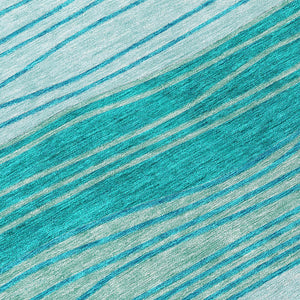 Homeroots 3' Artichoke Green And Taupe Striped Washable Indoor Outdoor Area Rug For Stylish Spaces 8' Round Polyester 583884