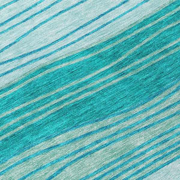 Homeroots 3' Artichoke Green And Taupe Striped Washable Indoor Outdoor Area Rug For Stylish Spaces 8' Round Polyester 583884