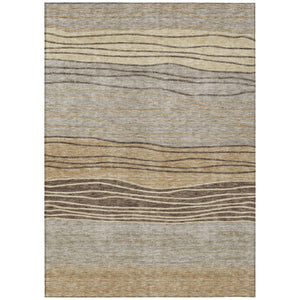 HomeRoots 9' Durable Taupe Brown and Beige Striped Indoor Outdoor Area Rug for Easy Care and Style Upgrade 9' X 12' 583892