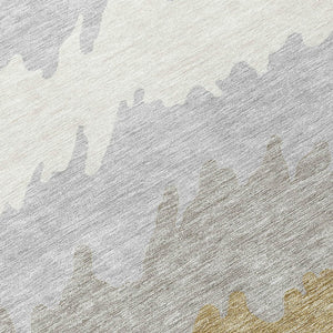 Homeroots 3' Black Charcoal And Silver Striped Area Rug - Stylish, Washable, Durable For Indoor & Outdoor Use 8' Round Polyester 583902