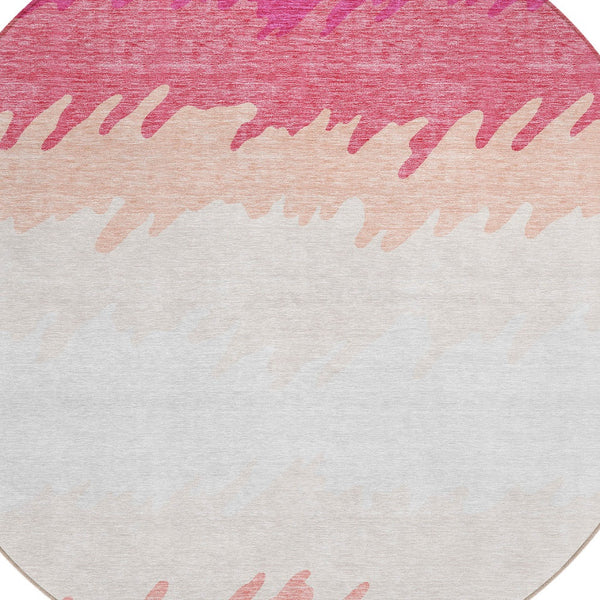 Homeroots 3' Black Charcoal And Silver Striped Area Rug - Stylish, Washable, Durable For Indoor & Outdoor Use 8' Round Polyester 583908