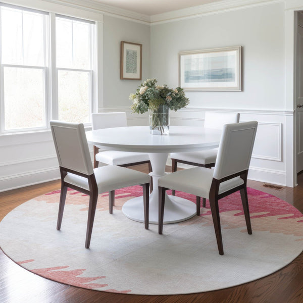 Homeroots 3' Black Charcoal And Silver Striped Area Rug - Stylish, Washable, Durable For Indoor & Outdoor Use 8' Round Polyester 583908