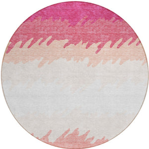 Homeroots 3' Black Charcoal And Silver Striped Area Rug - Stylish, Washable, Durable For Indoor & Outdoor Use 8' Round Polyester 583908