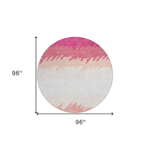 Homeroots 3' Black Charcoal And Silver Striped Area Rug - Stylish, Washable, Durable For Indoor & Outdoor Use 8' Round Polyester 583908