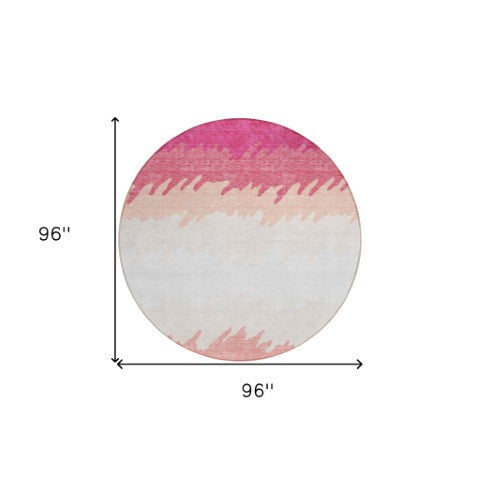 Homeroots 3' Black Charcoal And Silver Striped Area Rug - Stylish, Washable, Durable For Indoor & Outdoor Use 8' Round Polyester 583908