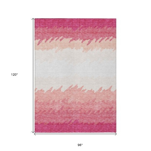 Homeroots 3' Black Charcoal And Silver Striped Area Rug - Stylish, Washable, Durable For Indoor & Outdoor Use 8' X 10' Polyester 583909