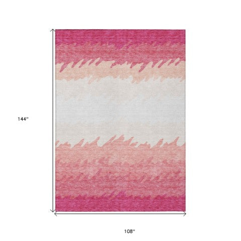 Homeroots 3' Black Charcoal And Silver Striped Area Rug - Stylish, Washable, Durable For Indoor & Outdoor Use 9' X 12' Polyester 583910