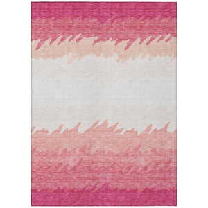HomeRoots 5' Blush Pink and Ivory Striped Area Rug - Durable, Washable, Ideal for Indoor and Outdoor Use 10' X 14' 583911