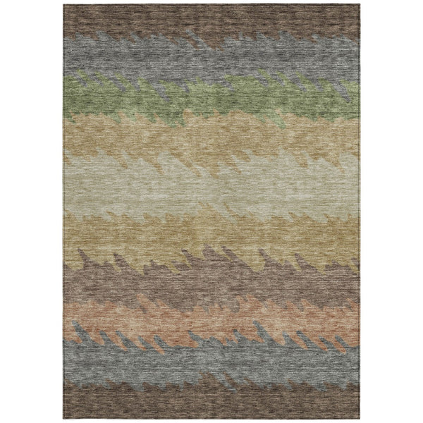 Homeroots 3' Black Charcoal And Silver Striped Area Rug - Stylish, Washable, Durable For Indoor & Outdoor Use 3' X 5' Polyester 583912