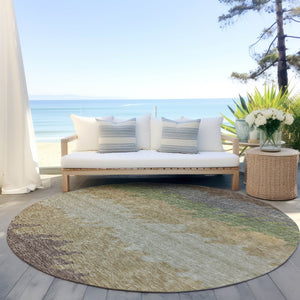 Homeroots 3' Black Charcoal And Silver Striped Area Rug - Stylish, Washable, Durable For Indoor & Outdoor Use 8' Round Polyester 583914